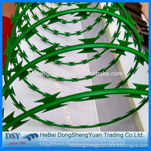 PVC Coated Plastic / Galvanized Razor Barbed Wire Philippines